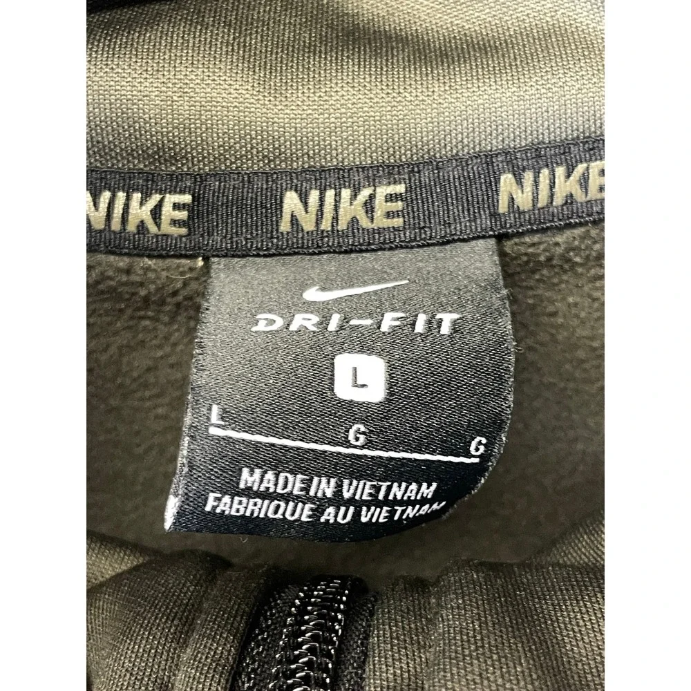 Nike‎ Dri-FIT Training Hoodie Jacket Men's Large Olive Green Full Zip Activewear